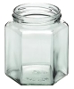 Glas 6-kant 500 gr/390 ml 1960 st/pall med lock 70 mm BPAni NPA avgift ingr i gruppen Burkar Kartong Etiketter / Glasburkar hos LP:S Biodling AB (111650LP)
