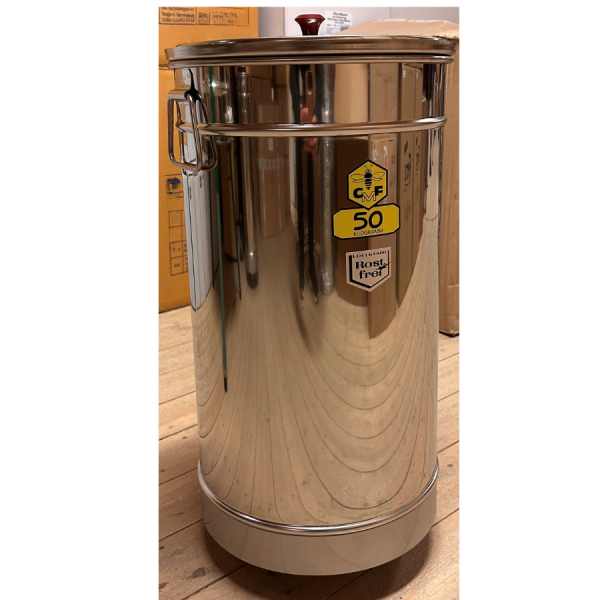 UTS Behllare rostfri 50 kg med konisk botten och 11/2" utlopp lmplig som mellanstation i gruppen Skrd / Frvaring Omrrning Behllare / Behllare / Rostfria Behllare hos LP:S Biodling AB (109410A)