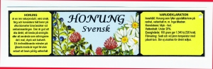 Etikett Honung svensk 100 styck packade i bunt på remsa i gruppen Honungshantering / Etiketter hos LP:S Biodling AB (155CLP)