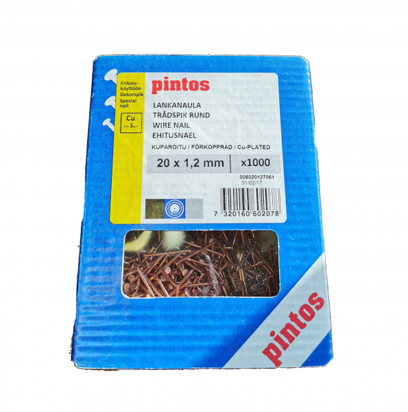 Spik frkopprad 1000 st 20*1,2 Trdspik rund i gruppen Biodling / Kupor och tillbehr / Ramtillverkning hos LP:S Biodling AB (77LP)