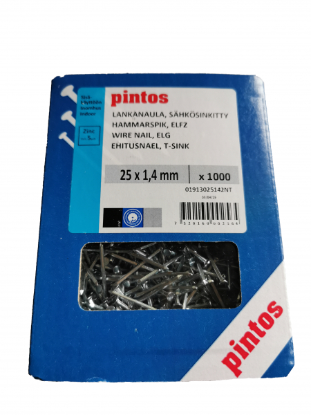 Spik elfrsinkad 1000 st 25*1,4 rfflad i gruppen Biodling / Kupor och tillbehr / Ramtillverkning hos LP:S Biodling AB (81LP)