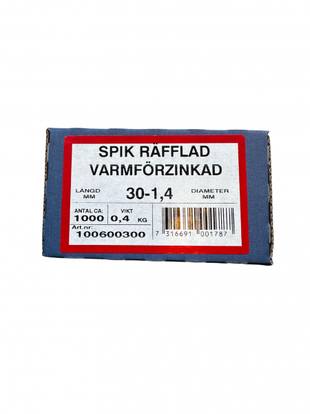 Spik varmfrzinkad 1000 st 30*1,4 Rfflad i gruppen Biodling / Kupor och tillbehr / Ramtillverkning hos LP:S Biodling AB (86LP)