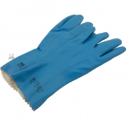 Gummihandske bl u/manchett