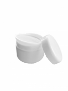 Burk av vit plast till salva 60 ml