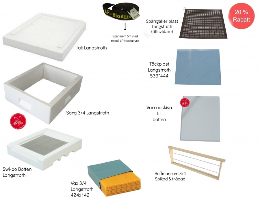 Nyb�rjarpaket 3/4 Langstroth 2025 Max ett paket/kund.