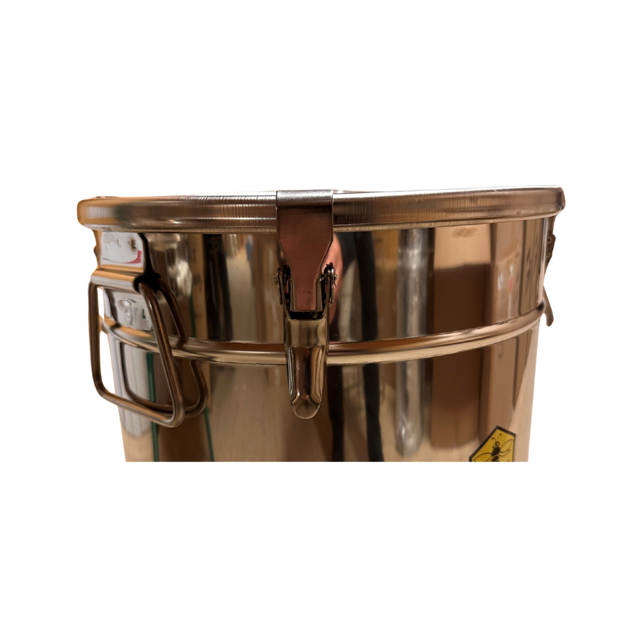 UTS Beh�llare rf. 50kg. t�tslutande med sp�nnrem Konisk botten 1,5" nippel i mitten av botten