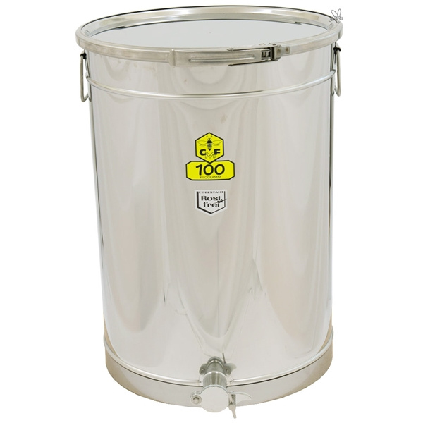 Beh�llare rf. 100 kg. med sp�nnrem runt locket