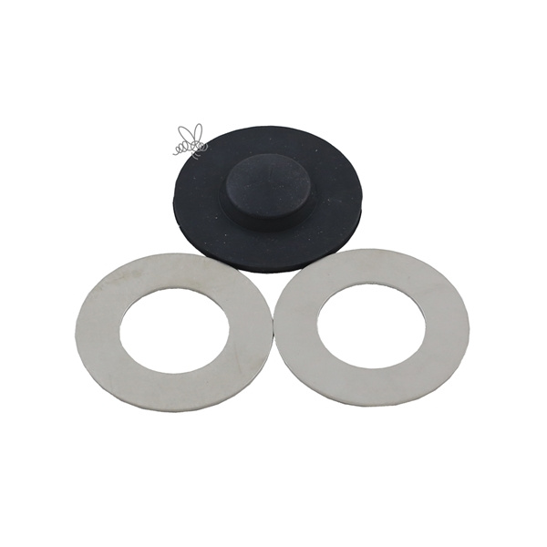 Antidroppventil i gummi svart med 2 st h�lskivor rostfria