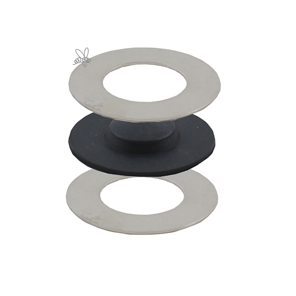 Antidroppventil i gummi svart med 2 st h�lskivor rostfria