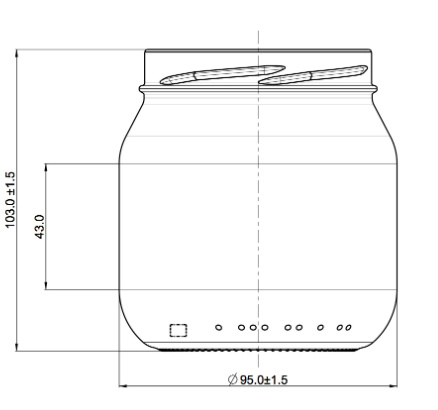 Glas 700 g/535 ml 2304 st m lock NPA fria lock