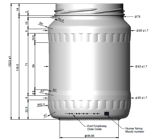 Glas 950 g/720 ml 12 st i kartong m lock