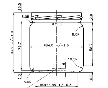 Glas 500 g/405 ml.1936 st med PVC fria lock