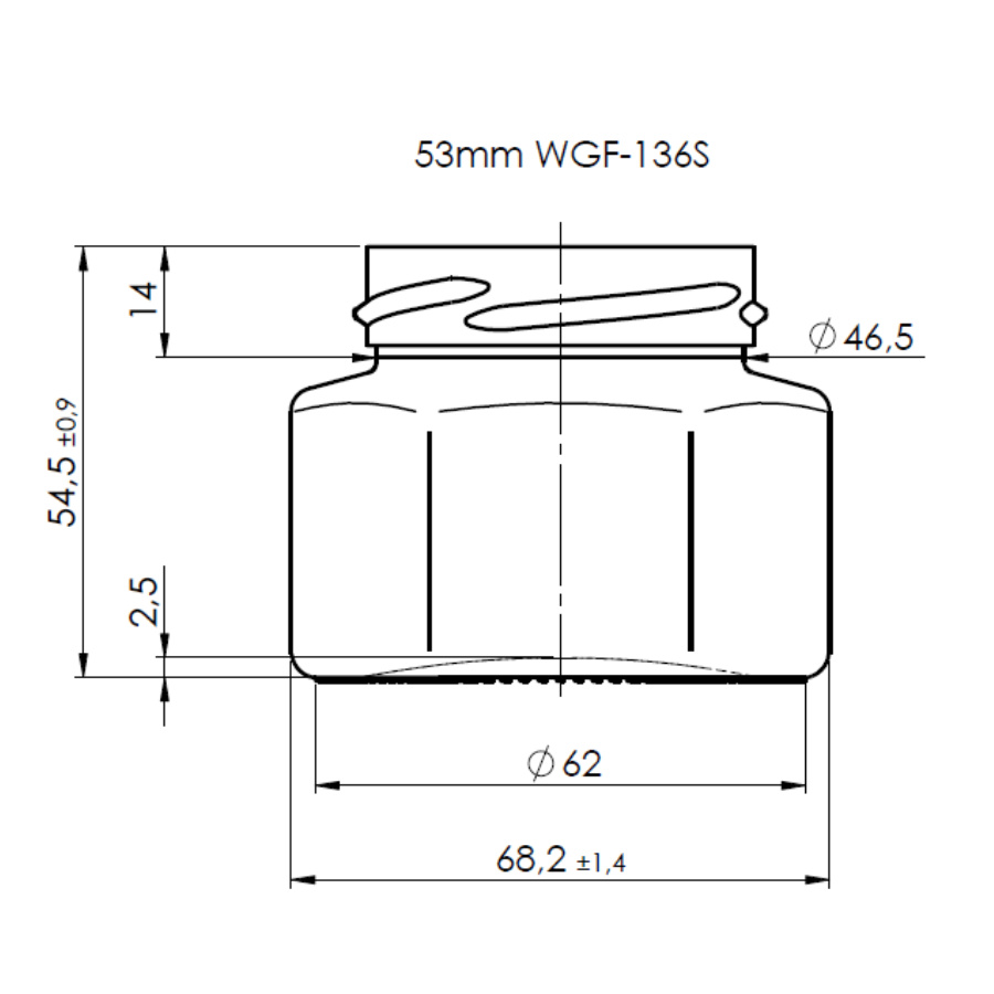 Glas 6-kant 125 g/106 ml 2344 st m lock