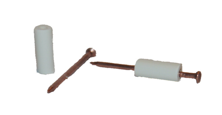 Avst�ndshylsa med spik, ca 1000 st. Spik elf�rsinkad 1000 st. 25*1,4 rund